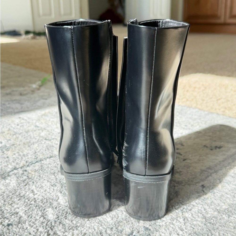 H&M Shiny Black Heeled Boots - Picture 3 of 8